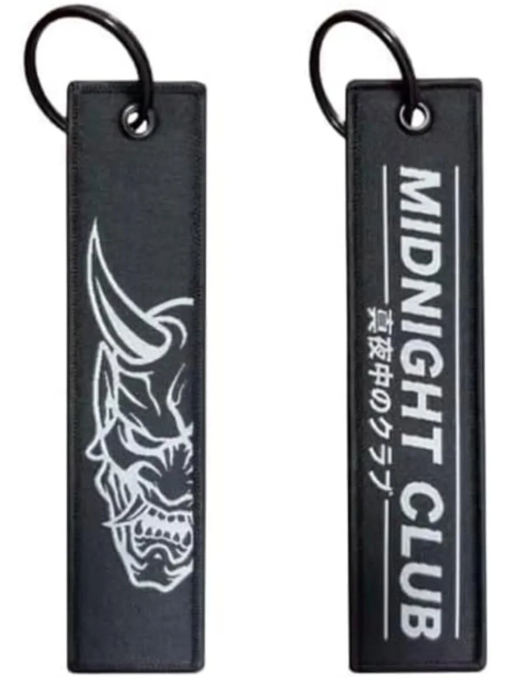 Japanese Oni Mask Keychain - JDM Car Racing Accessory, Driver Crew Fob Ring